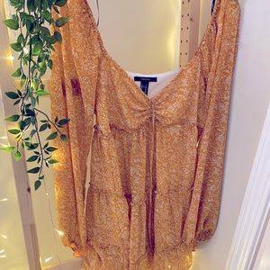 Floral Chiffon Peasant Dress